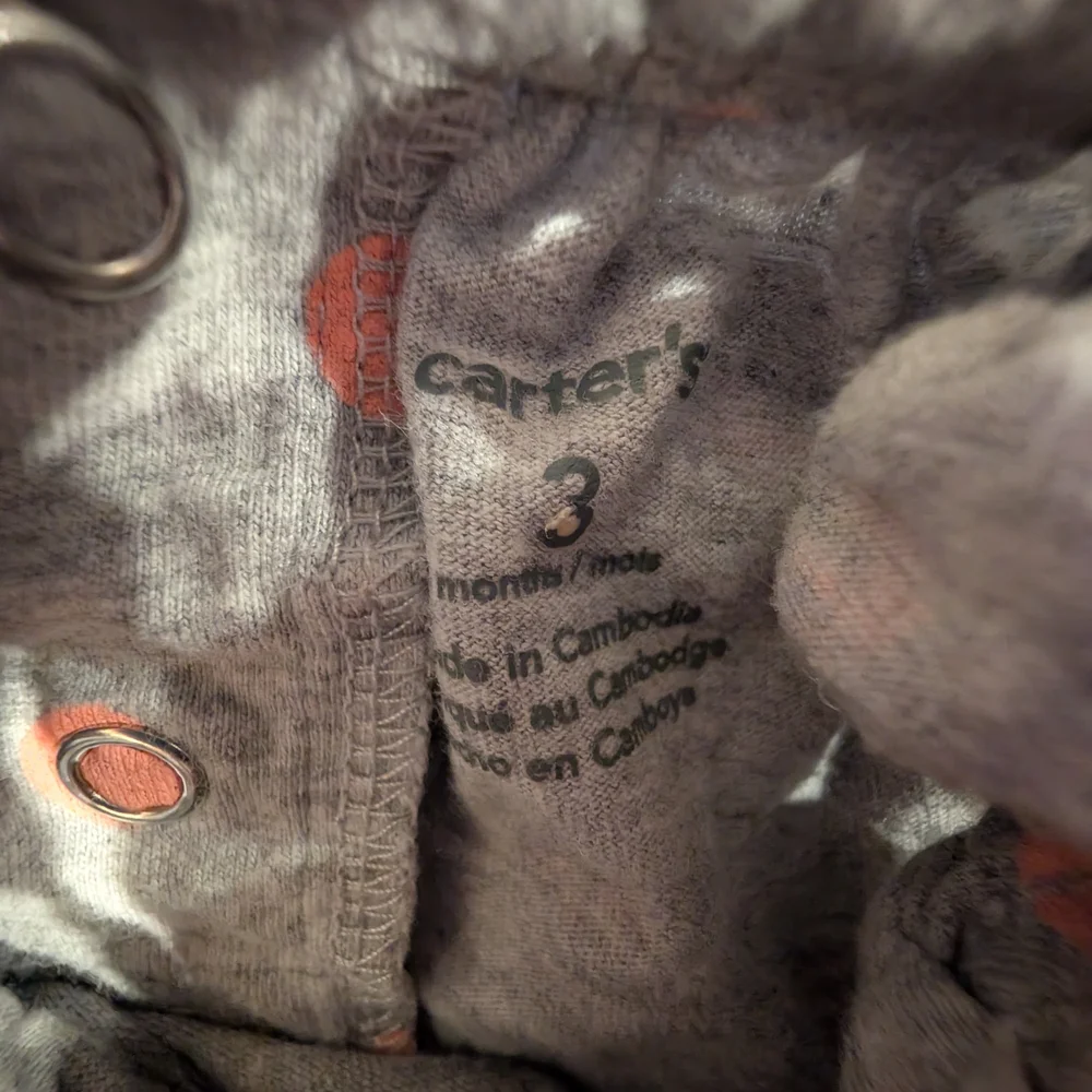 Carter's 3M Gray Jumpsuit with Pink Dots